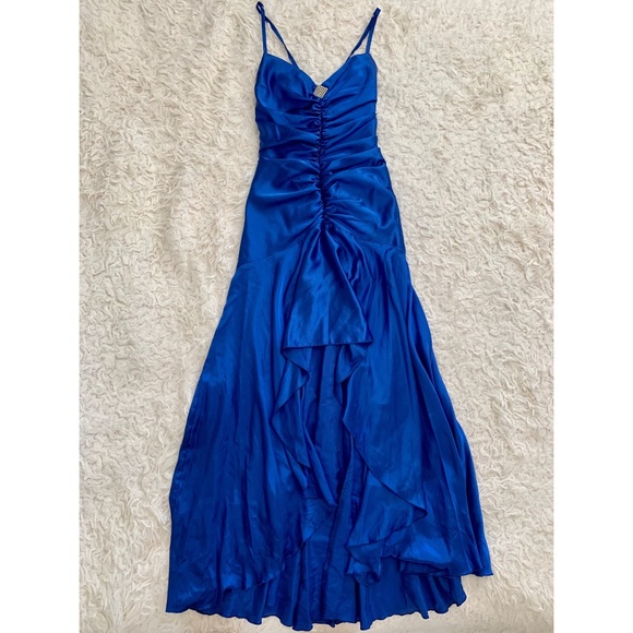 Jessica McClintock Formal High-Low Dress - Blue - Picture 1 of 8